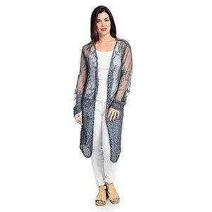 ♥️ Embroidered Mesh/Crochet Lace Duster Cardigan